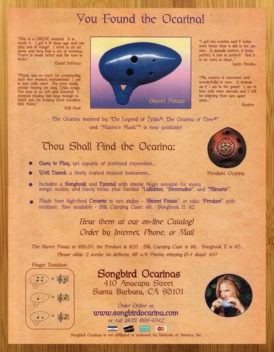 2001 songbird ocarina zelda - ocarina,